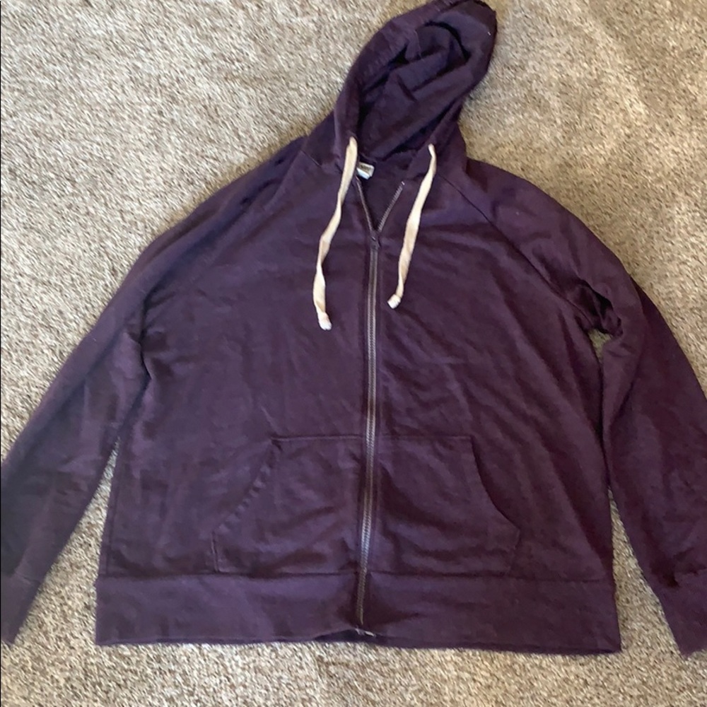 Lightweight hooded zip up sweat jacket